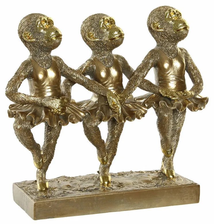 Διακοσμητική Φιγούρα DKD Home Decor FZ-95092 Χρυσό Αποικιακό Μαϊμού Μαϊμούδες 32,5 x 12,5 x 29 cm