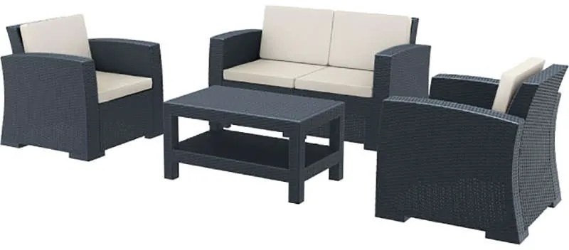 Σετ Σαλονιού Monaco Dark Grey