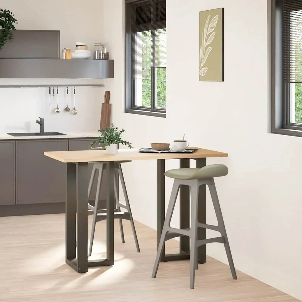 Πόδια Τραπεζιού Μπαρ σε Σχήμα Τ, 2 τεμ. Μαύρο, Ατσάλι 40x35x(90-91) εκ.