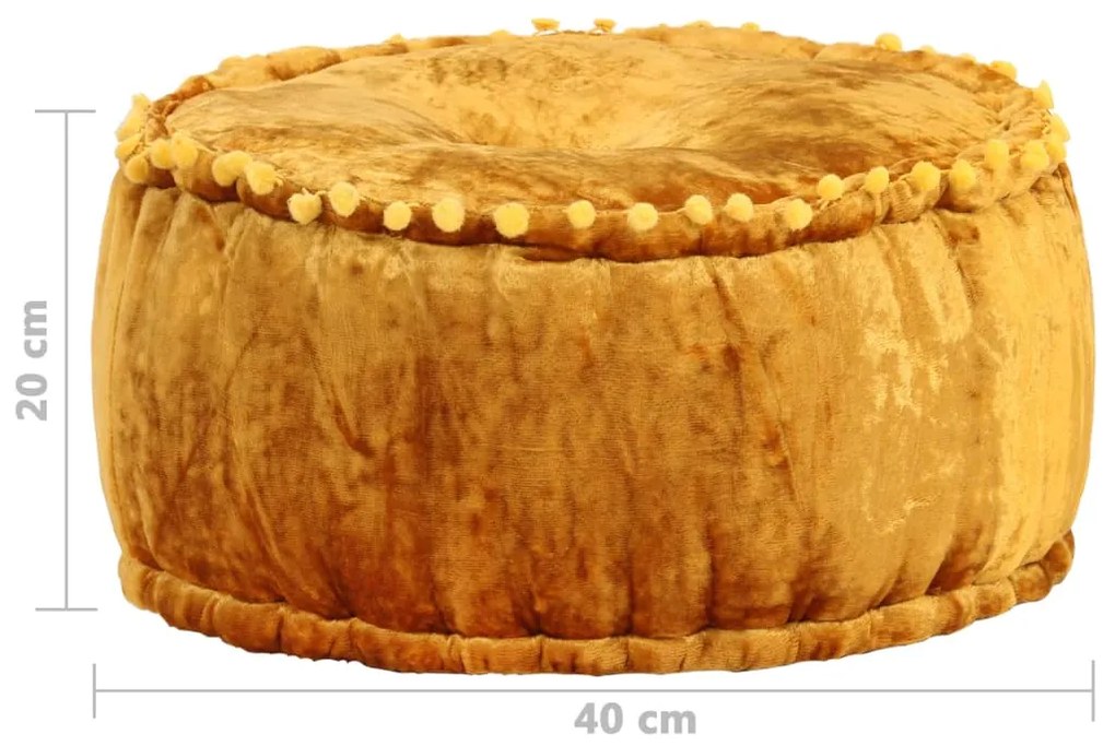 vidaXL Πουφ Στρογγυλό Μουσταρδί 40 x 20 εκ. Βελούδινο