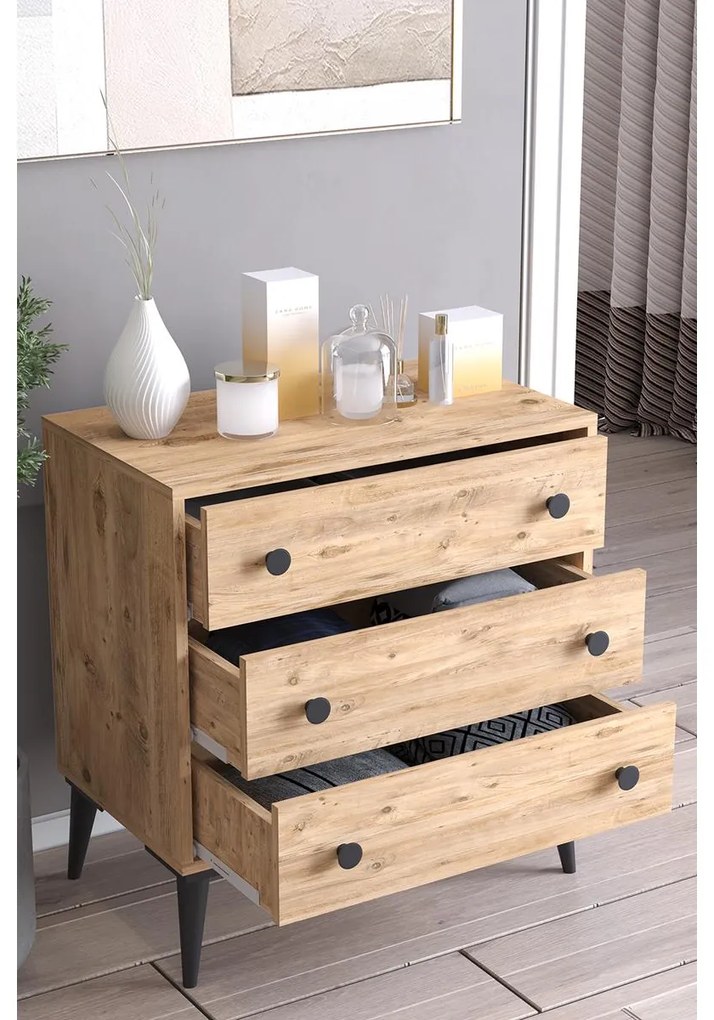Συρταριέρα ArteLibre AMARI Δρυς Μοριοσανίδα 72x43x79cm