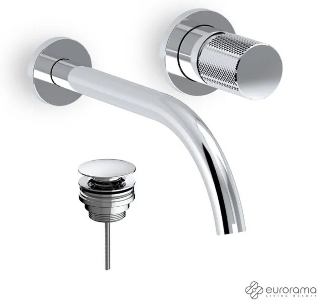 Eurorama Eletta Tecno Chrome Μπαταρία Νιπτήρα Εντοιχισμού+Βαλβίδα Clic-Clac 167954-100 R0338-100