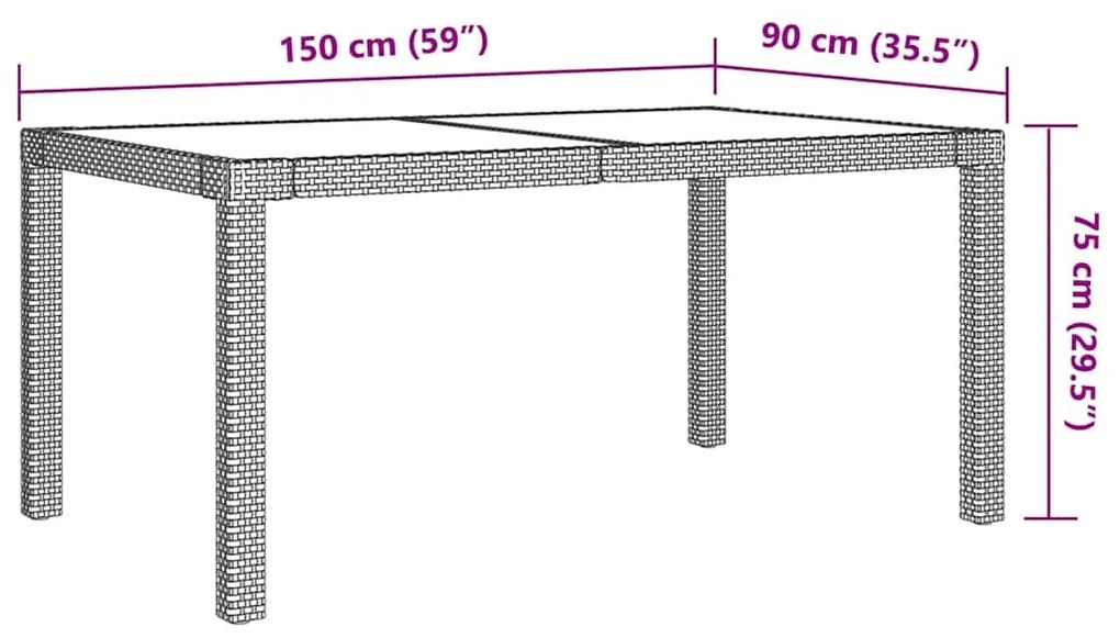 vidaXL Σετ Τραπεζαρίας Εξ. Χώρου 7 τεμ Μαύρο/Γκρι Συν. Ρατάν Μαξιλάρια
