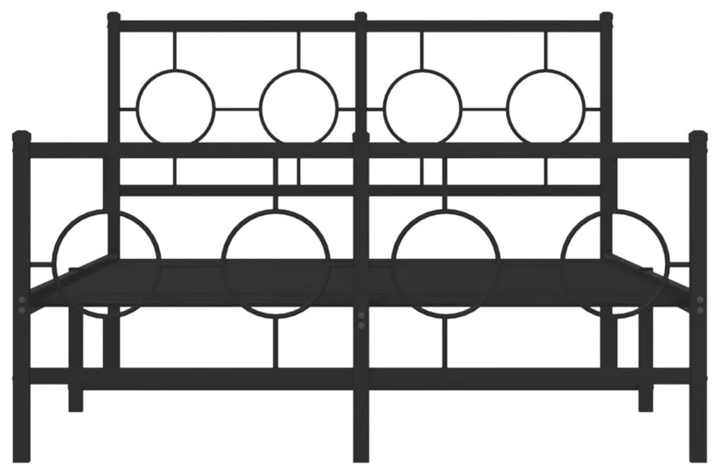vidaXL Πλαίσιο Κρεβατιού με Κεφαλάρι&Ποδαρικό Μαύρο 120x200εκ. Μέταλλο