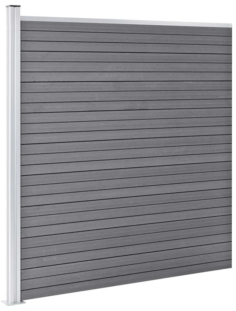 vidaXL Πάνελ Περίφραξης Γκρι 1218 x 186 εκ. από WPC
