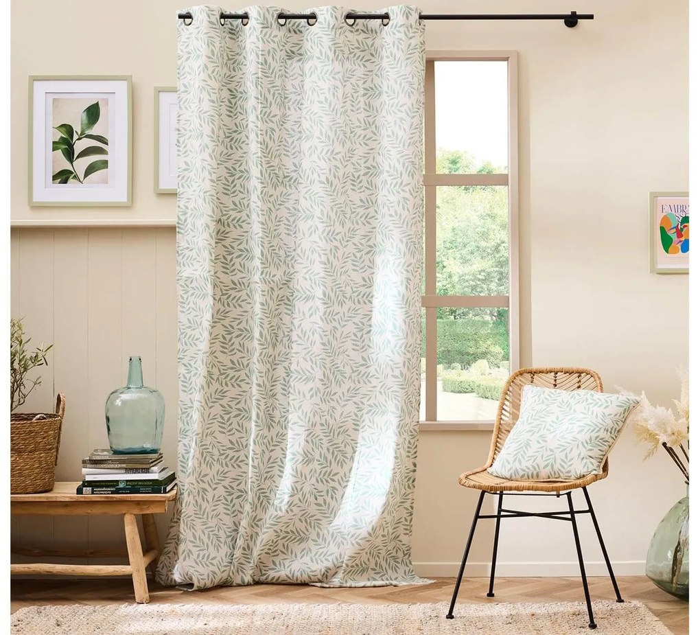 Κουρτίνα Mέτριας Σκίασης Naya Douceur d'intérieur με τρουκς και διαστάσεις 140x240cm - Sage