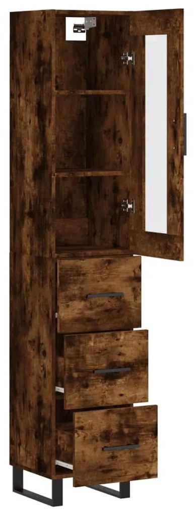 vidaXL Ντουλάπι Καπνιστή δρυς 34,5x34x180 εκ. από Επεξεργασμένο Ξύλο