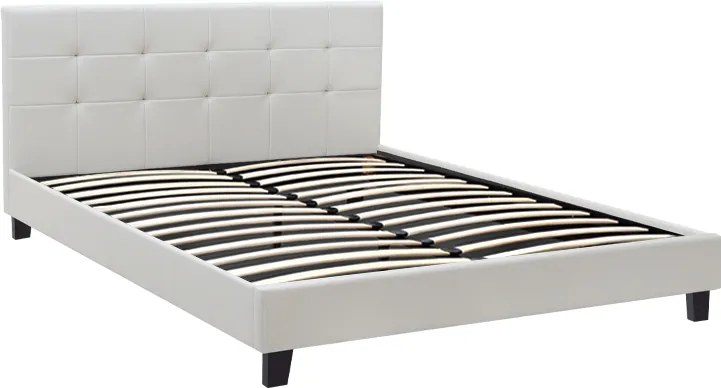 Κρεβάτι Sissy Megapap από τεχνόδερμα χρώμα λευκό 160x200εκ.