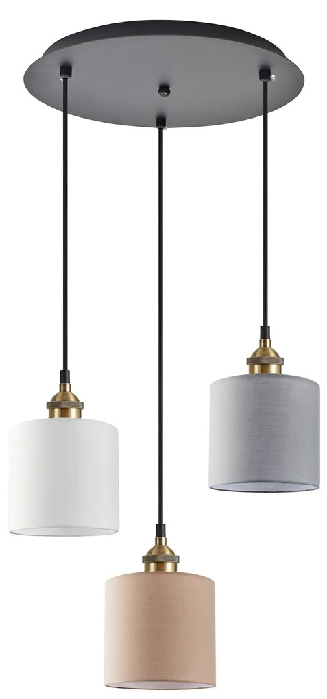 SE21-BR-10-3BL-SH123 MAGNUM FLEX White, Grey,Brown Shade Pendant + HOMELIGHTING 77-9030