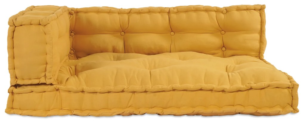 vidaXL Μαξιλάρι για καναπέ παλέτας 3 pcs Κίτρινο ύφασμα