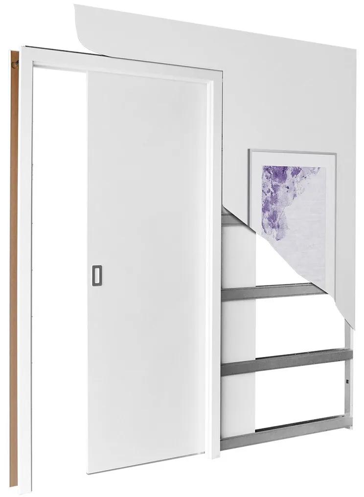 Συρόμενες πόρτες Dover 183, 61 kg, Άσπρο, Πλαστικοποιημένη μοριοσανίδα, Αλουμίνιο, Ατσάλι | Epipla1.gr