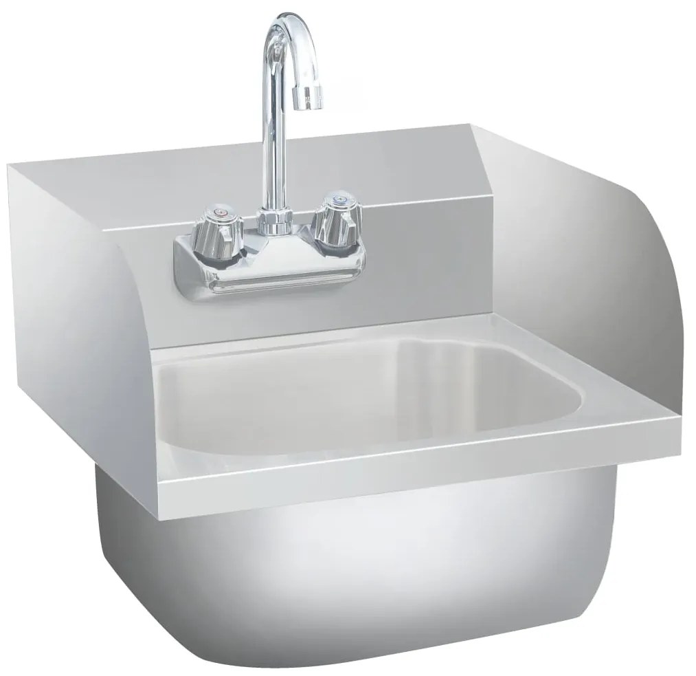 Νιπτήρας Λαντζάκι Επαγγελματικός από Ανοξείδωτο Ατσάλι με Βρύση