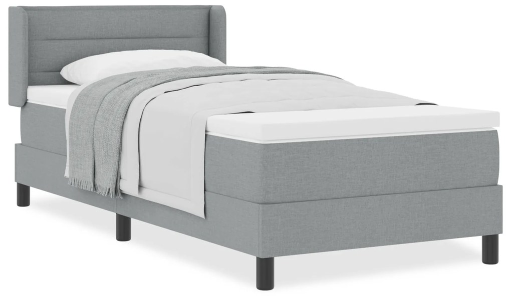 vidaXL Κρεβάτι με Στρώμα Σενίλ Γκρι 90x190 εκ.