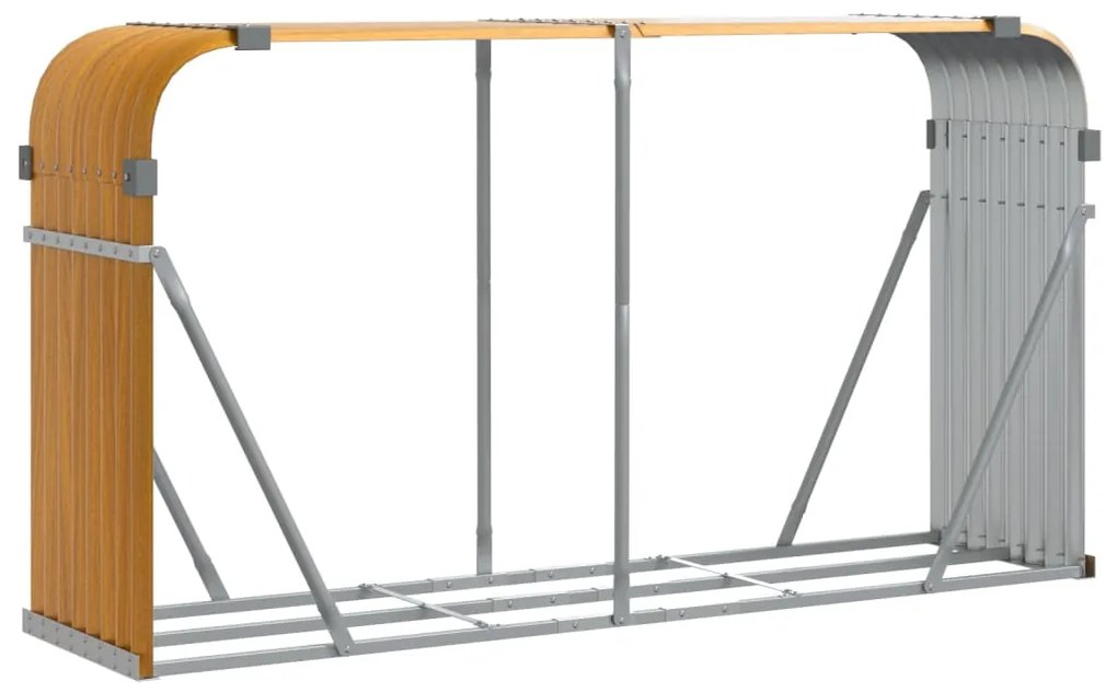 vidaXL Ξυλοθήκη Ξύλινη Όψη 180x45x100 εκ. από Γαλβανισμένο Ατσάλι