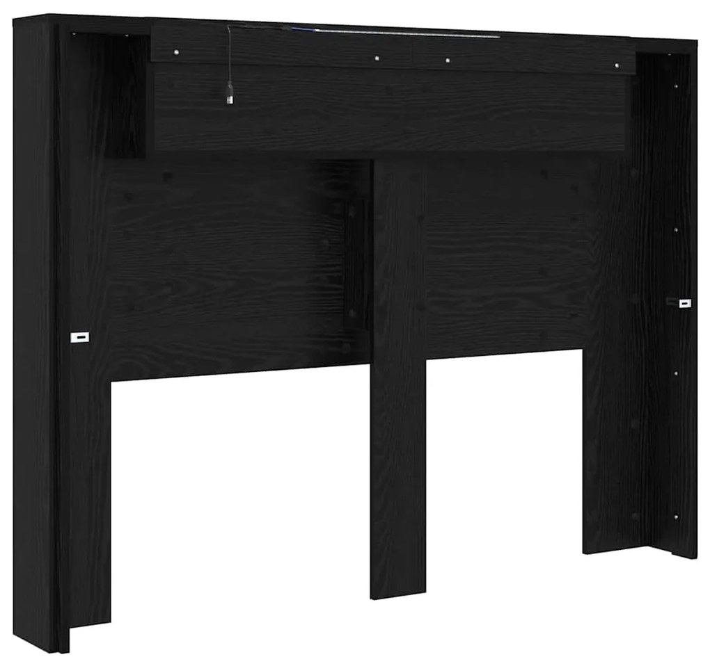 vidaXL Κεφαλάρι Μαύρη Οξυά 140 x 17 x 104,5 εκ Επεξεργασμένο ξύλο