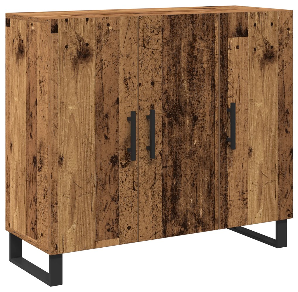 vidaXL Μπουφές με 3 Πόρτες Παλιού Ξύλου 90x34x80 εκ. Σαθρού Ξύλου