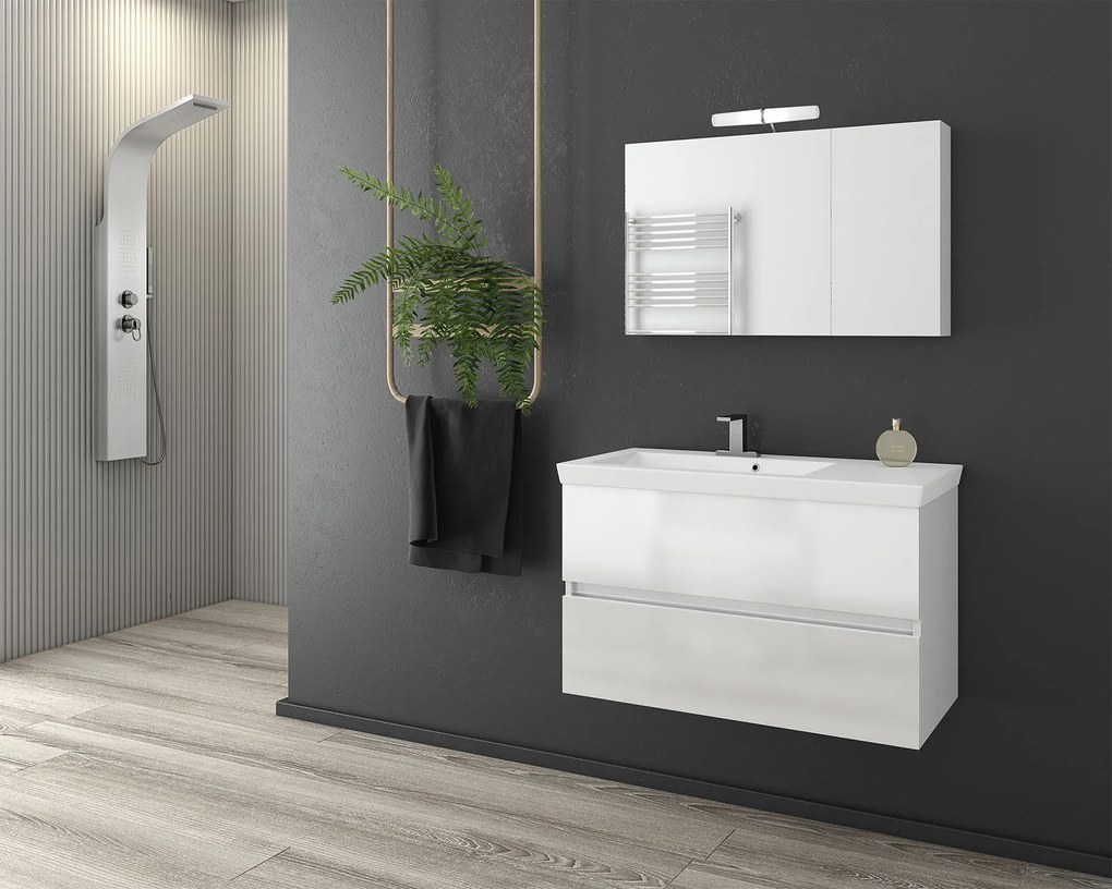 Πάγκος Κρεμαστός Drop Luxus 85-Λευκό