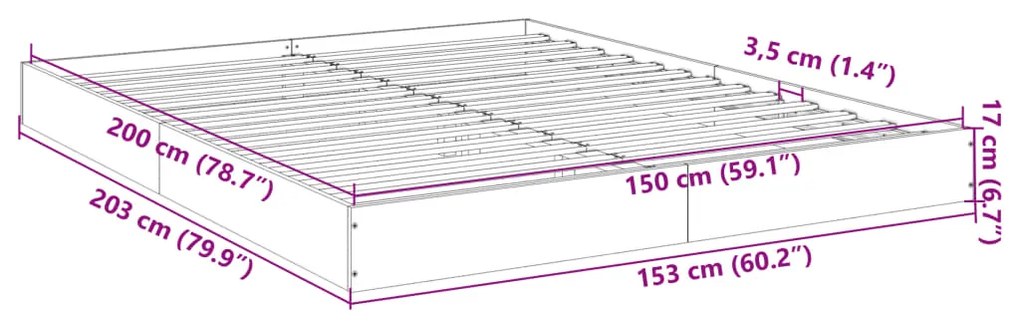 ΠΛΑΙΣΙΟ ΚΡΕΒΑΤΙΟΥ ΚΑΠΝΙΣΤΗ ΔΡΥΣ 150X200 ΕΚ. ΕΠΕΞΕΡΓΑΣΜΕΝΟ ΞΥΛΟ 842018