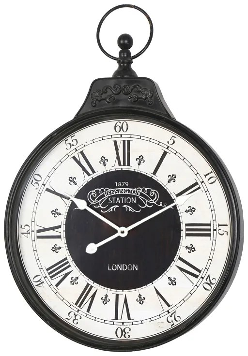 Ρολόι τοίχου Cloco Inart μέταλλο σε μαύρη απόχρωση 60x6x86εκ