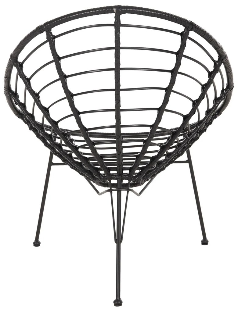 Καρέκλα - Πολυθρόνα ALLEGRA C5458.12 Μεταλλική με Wicker Μαύρο Τύπου Φωλιά 73x78x88Υ εκ. 73x78x88 εκ.