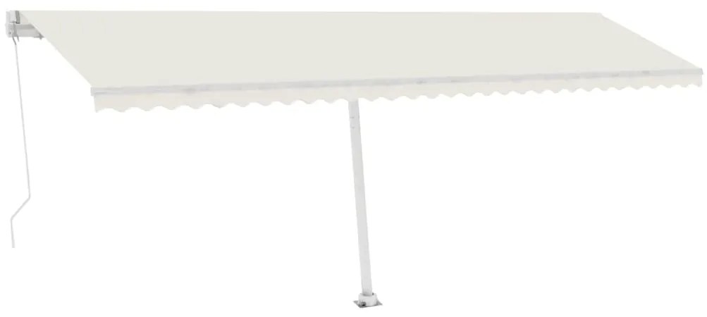vidaXL Τέντα Συρόμενη Χειροκίνητη με LED Κρεμ 600 x 300 εκ.