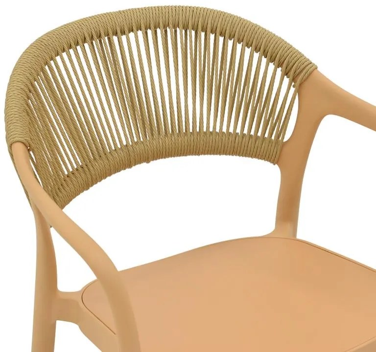 Καρέκλα - Πολυθρόνα Ankara στοιβαζόμενη pp cappuccino - μπεζ rattan 57x48x80 εκ. 57x48x80 εκ.