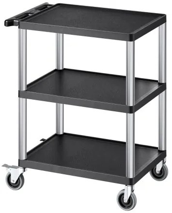 VEVOR 3-shelf Utility Cart 300 lbs 27.6 x 18.1-inch Service Cart with Wheels