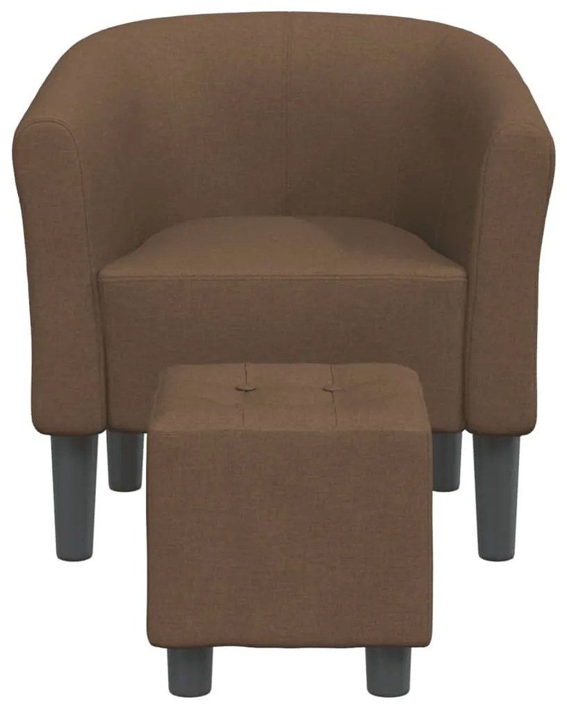 vidaXL Πολυθρόνα Μπάρελ Καφέ Υφασμάτινη με Υποπόδιο