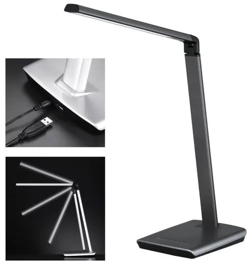 Επιτραπέζιο Φωτιστικό Γραφείου LED Μέταλλο Bright Η79 Φ37 Fischer Honsel-50433-Ανθρακί 50433