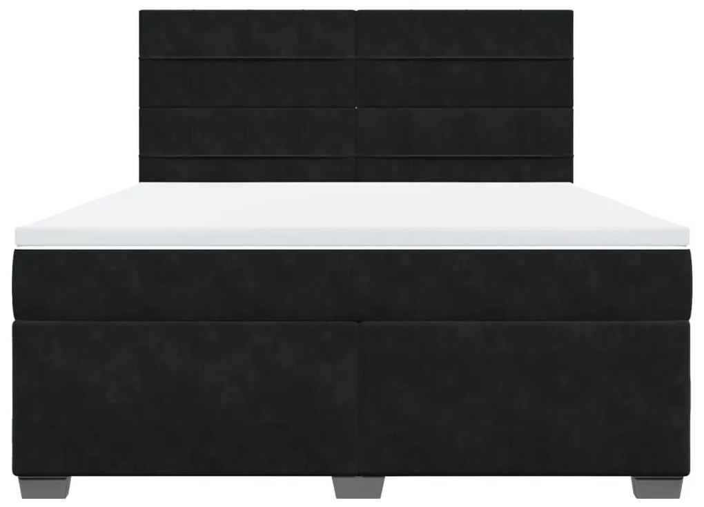 ΚΡΕΒΑΤΙ BOXSPRING ΜΕ ΣΤΡΩΜΑ ΜΑΥΡΟ 180X200 ΕΚ. ΒΕΛΟΥΔΙΝΟ 3290980