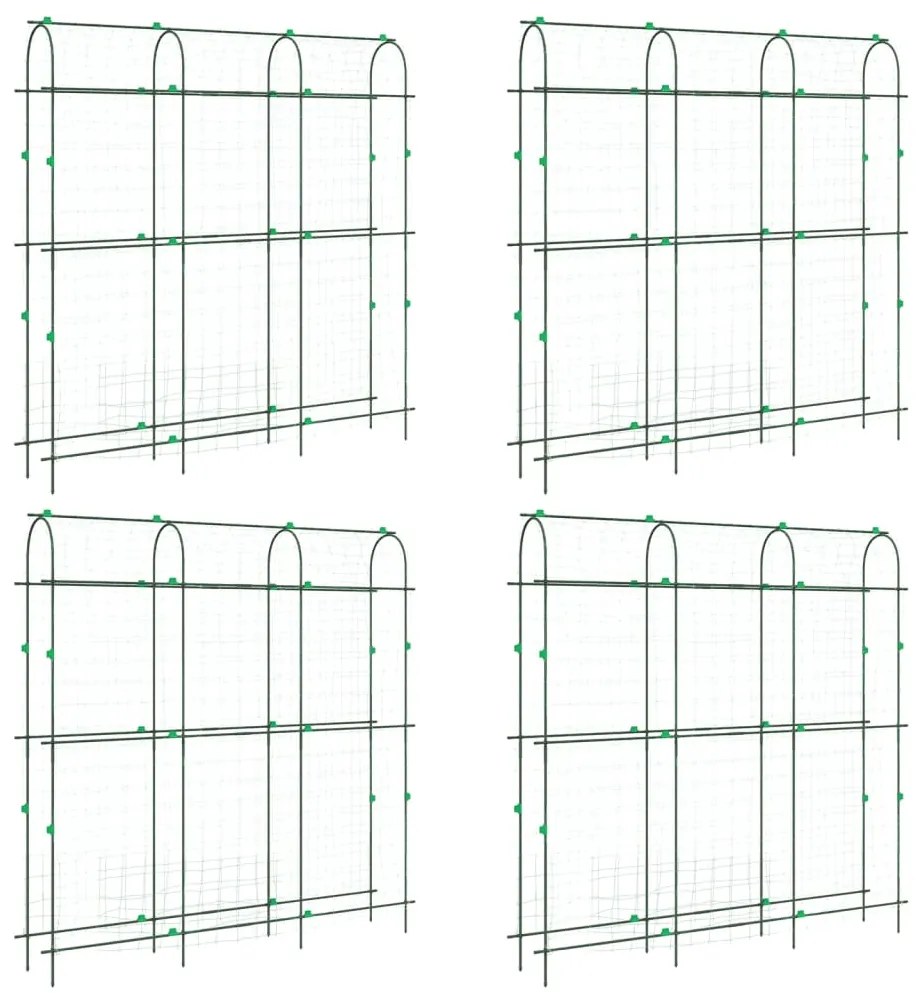 vidaXL Καφασωτά Κήπου για Αναρριχώμενα Φυτά 4 τεμ. Πλαίσιο U Ατσάλι