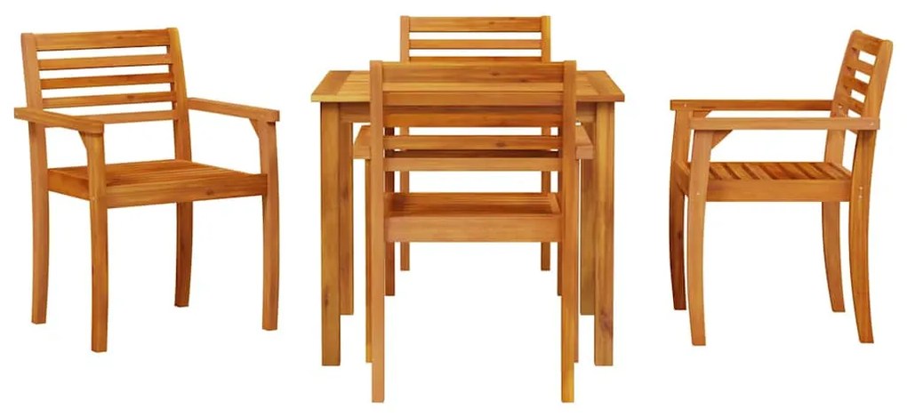 vidaXL Σέτ φαγητού για κήπο 5 pcs Καφέ Μασίφ ξύλο ακακίας