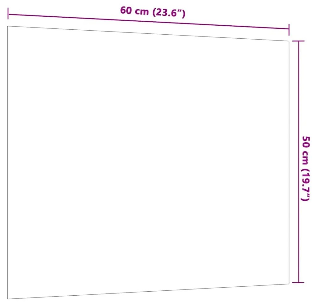 Πίνακας Επιτοίχιος Μαγνητικός Λευκός 60 x 50 εκ. Ψημένο Γυαλί - Λευκό