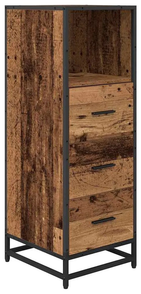 vidaXL Σετ Επίπλων Μπάνιου 3 pcs Παλαιό ξύλο 35 x 37.5 x 100 εκ.