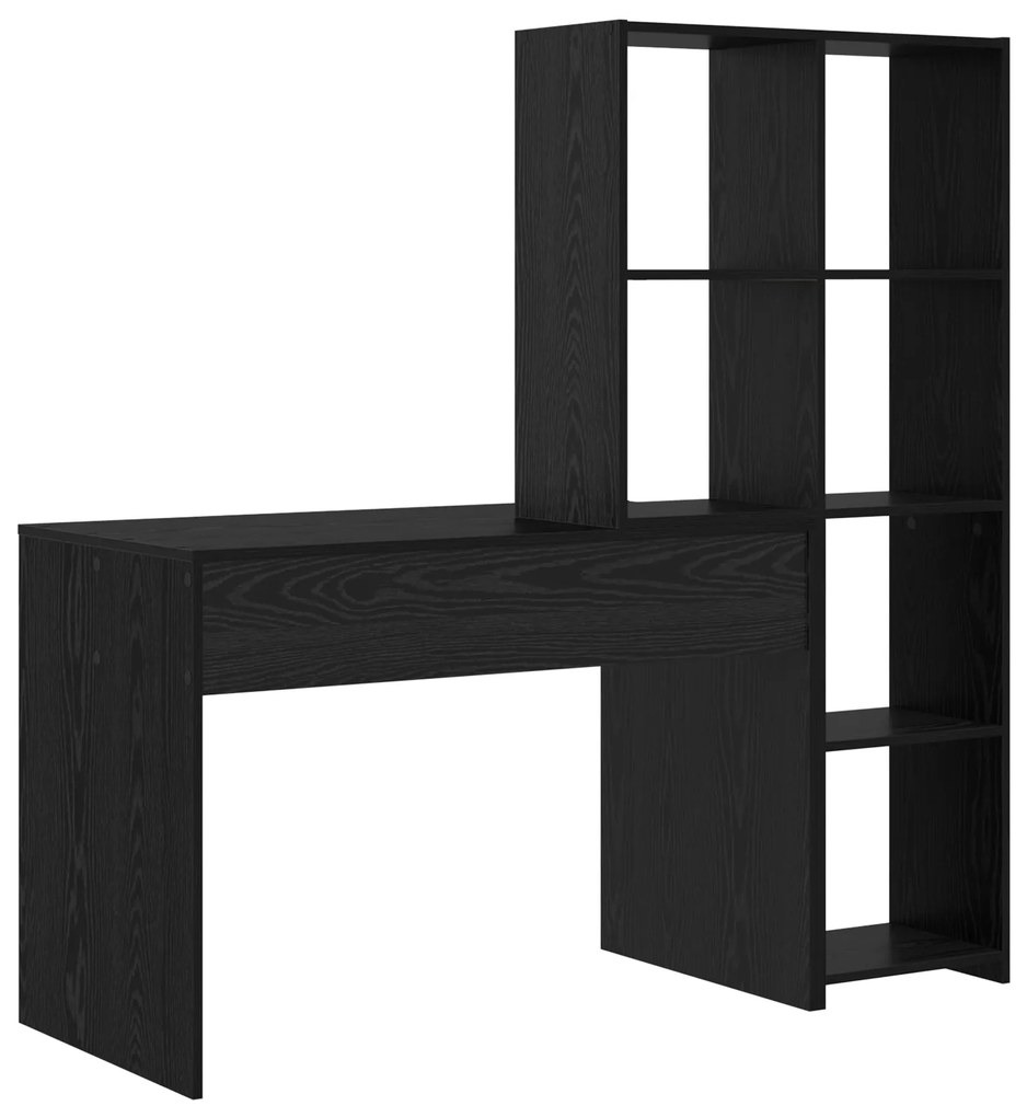 vidaXL Γραφείο Μαύρη δρυς 138.5 x 55 x 143 εκ Επεξεργασμένο ξύλο