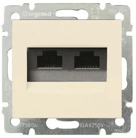Πρίζα πληροφορικής RJ45 δύο εξόδων Valena LEGRAND-774147-Ivory/Κρεμ 774147