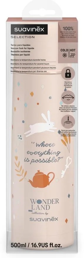 Μπουκάλι θερμός Suavinex 500ml Wonderland Pink