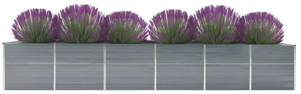 vidaXL Ζαρντινιέρα Υπερυψωμένη Γκρι 480x80x77 εκ. Γαλβαν. Χάλυβας