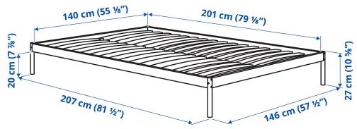 VEVELSTAD σκελετός κρεβατιού, 140x200 cm 005.055.28