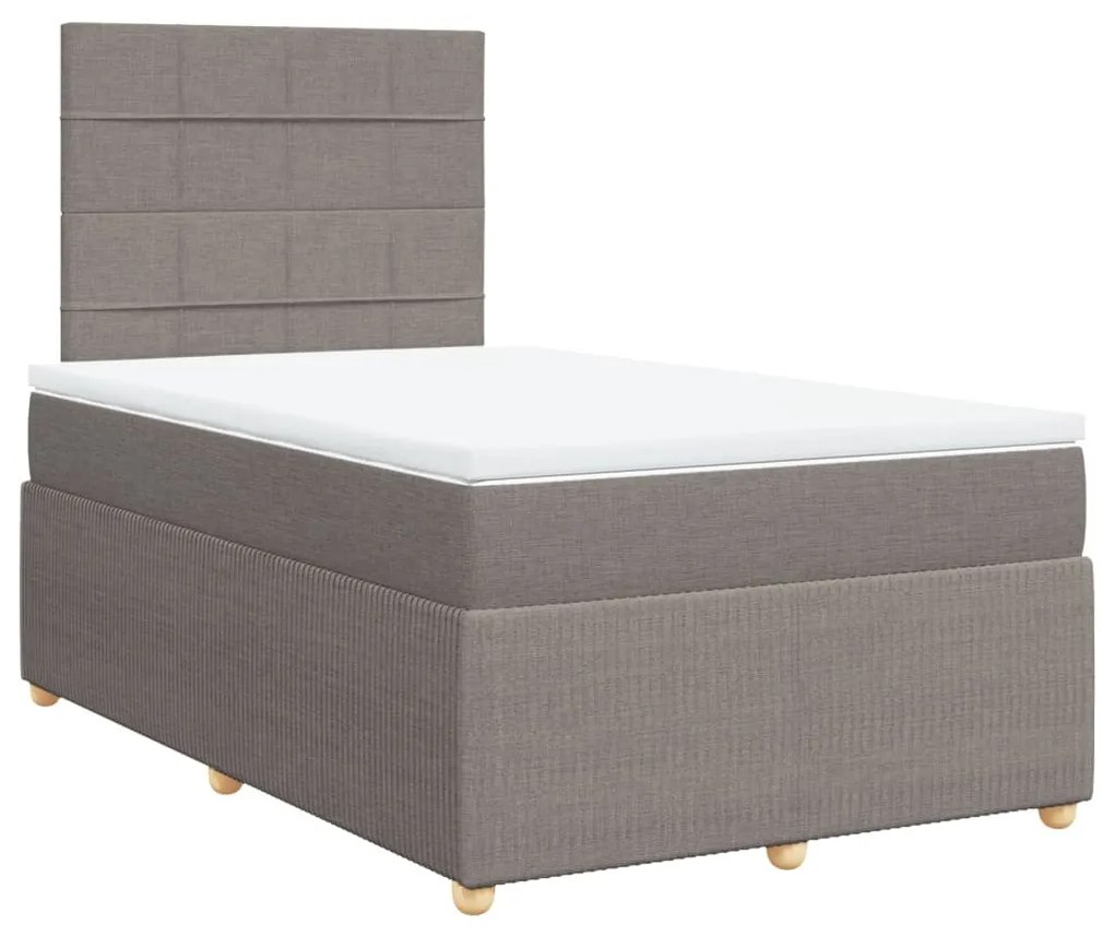 vidaXL Κρεβάτι Boxspring με Στρώμα Taupe 120x200 εκ. Υφασμάτινο