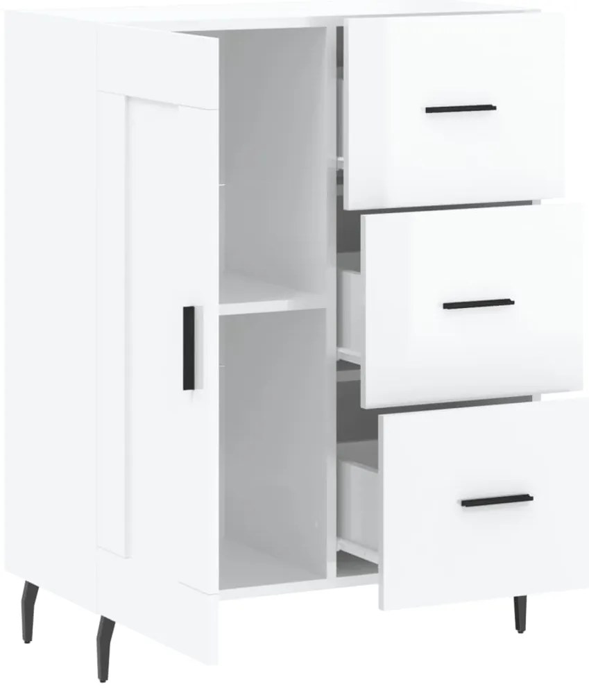 vidaXL Ντουλάπι Γυαλιστερό Λευκό 69,5x34x90 εκ. Επεξεργασμένο Ξύλο