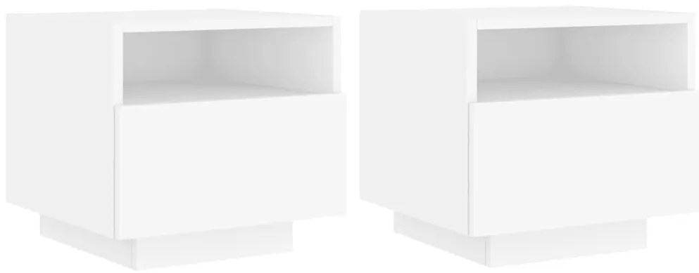 vidaXL Κομοδίνο με Φώτα LED Λευκό 40 x 39 x 37 εκ.