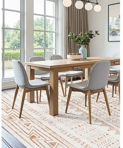 VEVOR Large Area Rug 5x7 ft Anti-Skid and Tear-Resistant Floor Mat Modern Beige