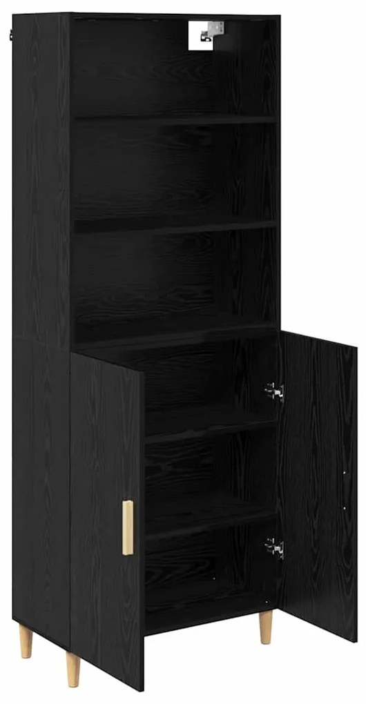 vidaXL Highboard Μαύρη Οξυά 69,5 x 34 x 180 εκ. Επεξεργασμένο ξύλο