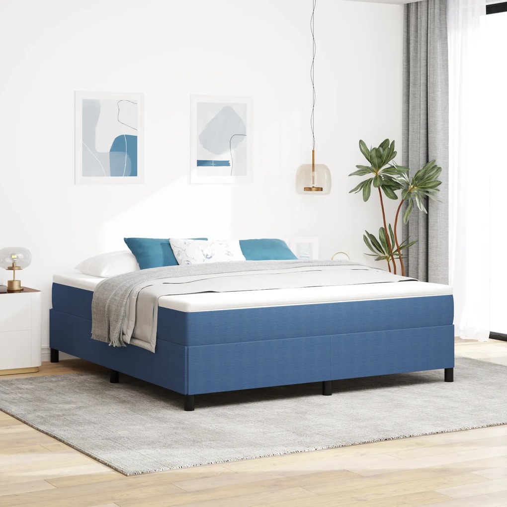 vidaXL Κρεβάτι Μπλε 180x200 εκ από Υφασμά Κορντούρας