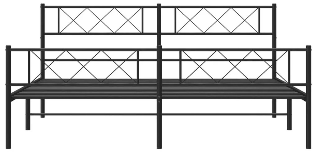 Πλαίσιο Κρεβατιού Χωρ. Στρώμα&amp;Ποδαρικό Μαύρο 180x200εκ. Μέταλλο - Μαύρο