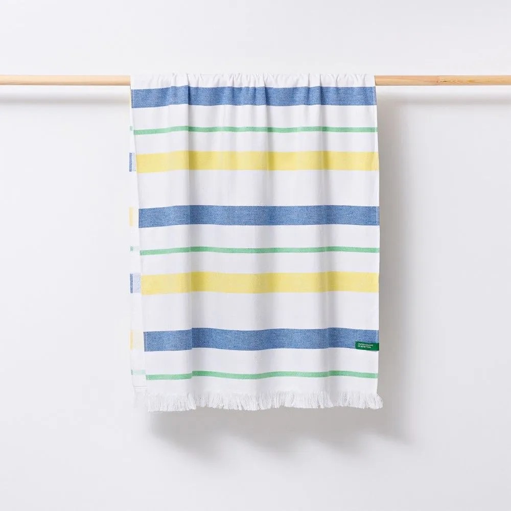 Πετσέτα Θαλάσσης - Παρεό Adda Blue - Yellow Benetton Θαλάσσης 80x165cm 100% Cotton