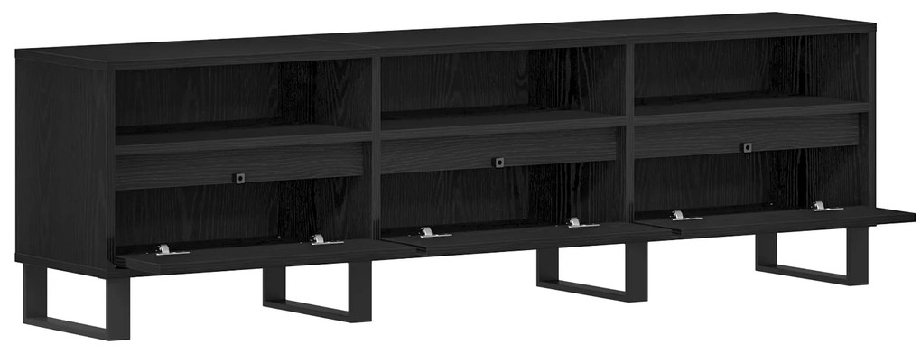 vidaXL Τηλεοπτική Βάση Μαύρη Ξυλεία 150x30x44,5 εκ. Επεξεργασμένο Ξύλο
