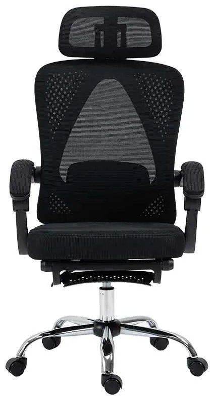 Καρέκλα γραφείου διευθυντή με υποπόδιο Titan pakoworld Premium Quality ύφασμα-mesh χρώμα μαύρο