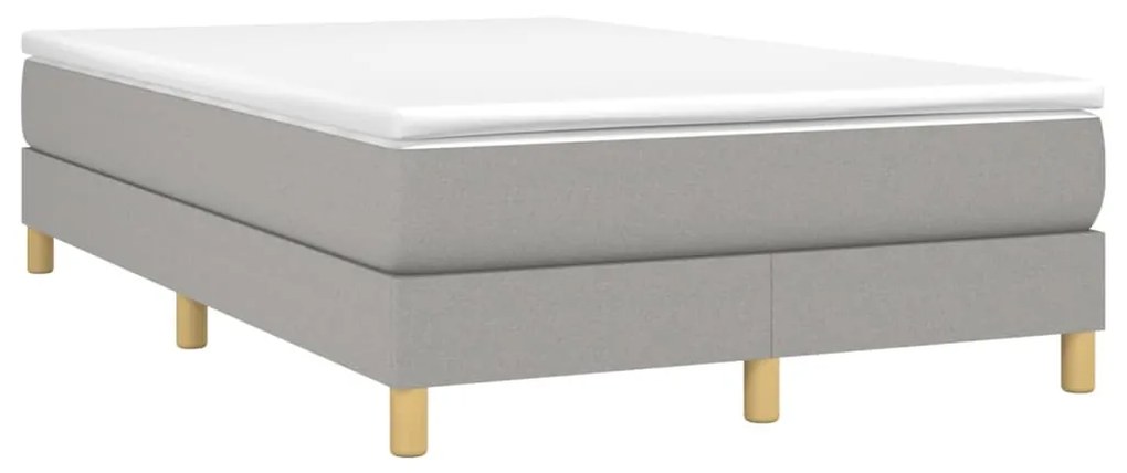 vidaXL Κρεβάτι Boxspring με Στρώμα Ανοιχτό Γκρι 120x200 εκ. Υφασμάτινο